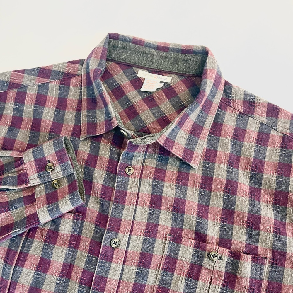 Carbon 2 Cobalt Men's M Red Plaid Cotton Flannel Long Sleeve Button Up Shirt